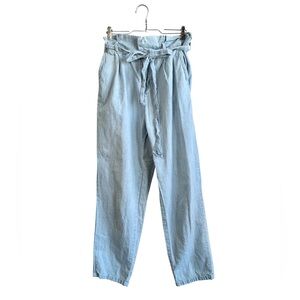 Lefties High Waist Paperbag Chambray Pants